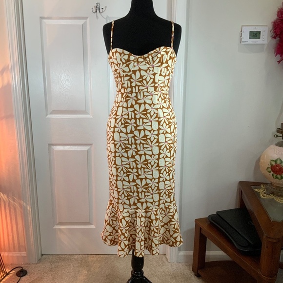 Anthropologie Hutch Floral Slim Jolie Summer Midi Dress Size XS - Picture 11 of 11